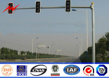 Cina 3m Expressway Traffic Light Pole , 1500mm Double Bracket Overpass Metal Light Poles pemasok