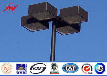 Cina 10M Blue Square Light Street Lighting Poles 4mm Thickness 1.5m Light Arm For Parking Lot pemasok