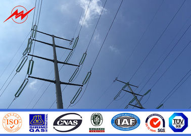 Cina 11.8m Height Spray Paint Galvanised Steel Poles For Transmission Equipment pemasok