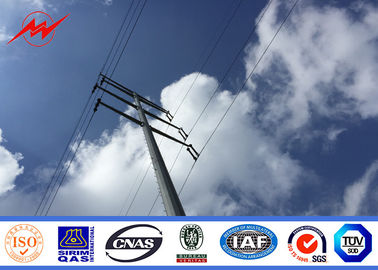 Cina 12m Gr 65 Material Galvanized Steel Pole Round Electric Transmission Line Poles pemasok