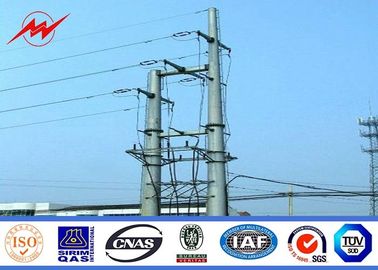 Cina 132 KV 15m Galvanized Steel Power Transmission Poles With Cross Arm 12 Side pemasok