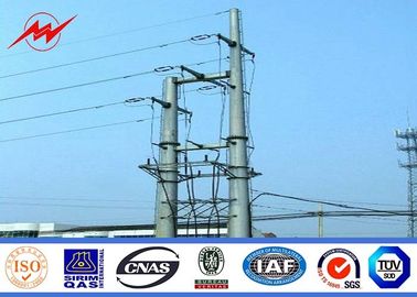 Cina 27m Gr65 High Voltage Electrical Power Pole Polygonal / Conical For Transmission Line pemasok