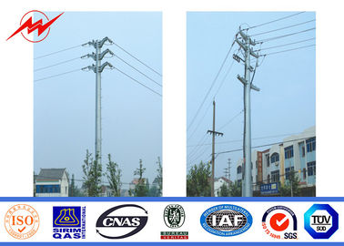 Cina 45 FT 2 Sections 220 KV Electric Steel Power Pole With Galvanization / Bitumen pemasok