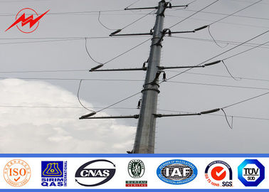Cina Power Line 11m 8KN Electrical Power Pole With Galvanizing Surface Treatment pemasok