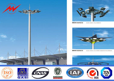 Cina Galvanized Octagonal High Mast Light Pole Single Double / Triple Arm For Stadium pemasok