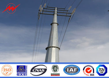 Cina 15m Q345 Galvanized Utility Steel Power Pole , Electrical Transmission Line Poles pemasok