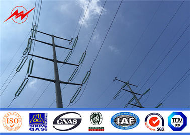 Cina 100KV Electric Transmission Line Steel Galvanized Pole , Electrical Power Poles pemasok