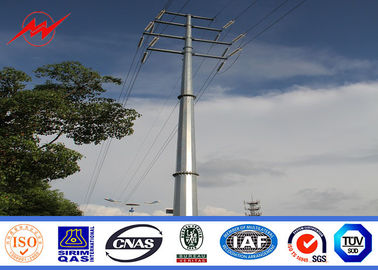 Cina 27.5m Columniform Galvanized Steel Pole For Transmission Line , Utility Power Poles pemasok