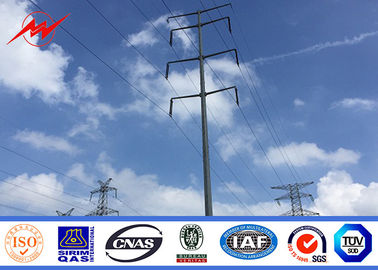 Cina Outdoor 11m Round Steel Utility Power Poles 5mm Tebal Untuk Jalur Transmisi pemasok