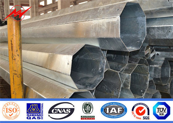 Cina 8 - 18m Hot Dip Galvanized Steel Utility Pole Gr65 Bahan Bulat / Bentuk Kerucut pemasok