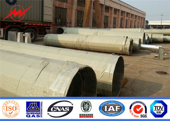 Cina Jalur Distribusi 69kv 60ft 80ft Steel Power Pole Breaking Load 1000kgs pemasok