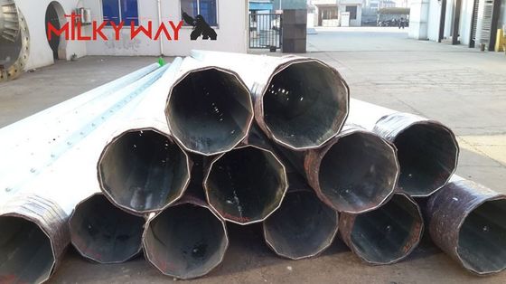 kualitas  33KV Tubular Octagonal Steel Power Pole with 500 Kg Design Load and Wind Speed 160km/h Earthquake Resistant pabrik