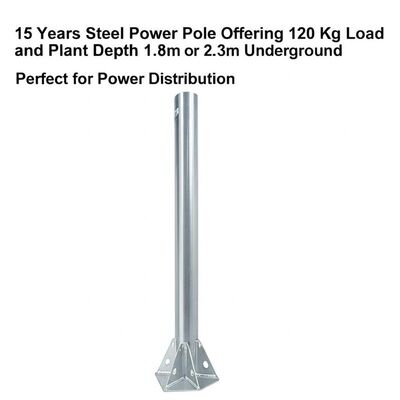 Kualitas  15 Years Warranty Steel Power Pole with 120 Kg Load Capacity and 1.8m or 2.3m Plant Depth for Power Distribution pabrik