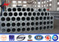 Multi Side 7m Steel Tubular Electrical Power Pole Low Voltage With Cross Arms pemasok
