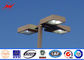 Round 6m Three Lamp Parking Light Poles / Commercial Outdoor Light Poles pemasok