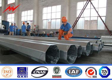 Conical 4mm Thickness Hot Dip Galvanized Power Transmission Pole With Stepped Bolt pemasok