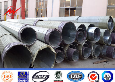 Octogonal 12m 800 DaN Galvanized Steel Transmission Poles with Q345 Material pemasok