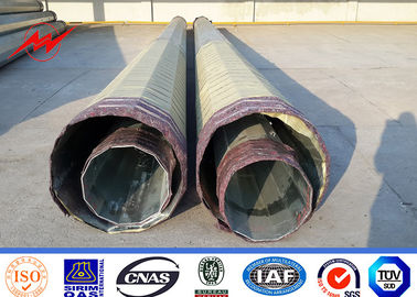 Octogonal 12m 800 DaN Galvanized Steel Transmission Poles with Q345 Material pemasok