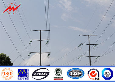 43m utilitas tiang listrik Hot Dip Galvanized Baja Untuk 10kv-550kv Transmisi Listrik pemasok