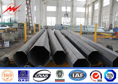 43m utilitas tiang listrik Hot Dip Galvanized Baja Untuk 10kv-550kv Transmisi Listrik pemasok