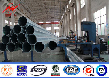 800Dan Galvanized Steel Tubular Pole 14m For Transmission Line Project , 10kv~550kv Power pemasok