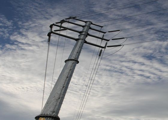 Octagonal Round Section Steel Utility Poles 14m 2.5KN With Galvanization ASTM A 123 pemasok