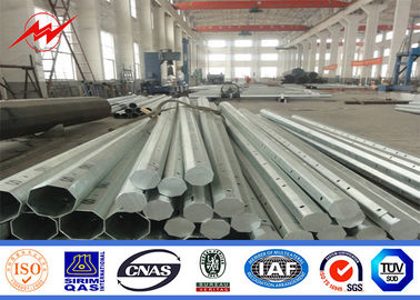 Hot Dip Galvanized 40ft Metal Utility Poles Octagonal Shape Yield Strength 50ksi pemasok