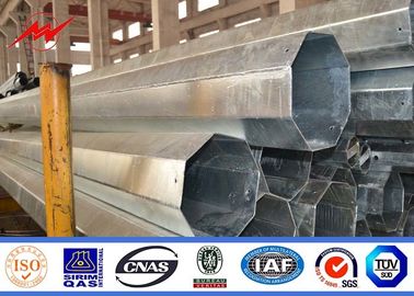 15m Electrical Galvanised Steel Pipe Taper / Polygonal Shape For Transmission Line pemasok