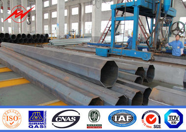 OEM Electric Utility Pole 10m Tinggi 2.75mm Ketebalan Bentuk Oktagon 1.5m Bracket pemasok