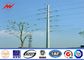 Electrical 3 Sections Hot Dip Galvanized Power Pole With Arms Drawings 17m Height pemasok