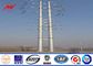 69kv 10m Hot Dip Galvanized Steel Power Pole Distribusi Line Pole Dengan Cross Arm Accessories pemasok
