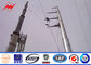 169KV Galvanized Steel Power Distribution Poles Dengan Cross Arm 12 Side pemasok