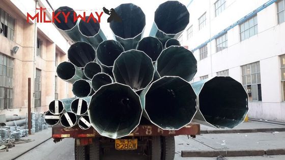 17m Galvanized Steel Power Transmission Pole 1200daN Beban ASTM A123 pemasok
