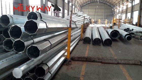 17m Galvanized Steel Power Transmission Pole 1200daN Beban ASTM A123 pemasok