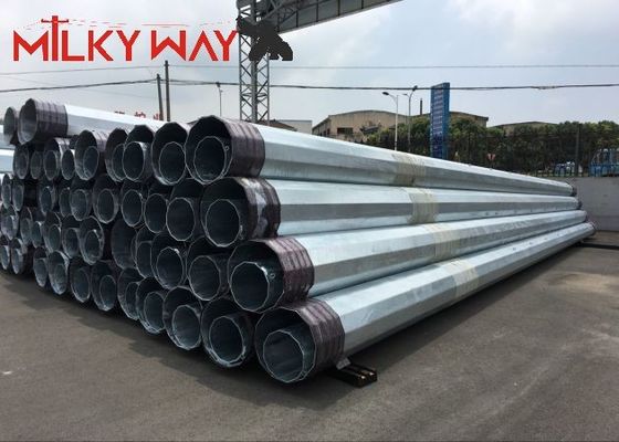 12M 16KN Steel Tubular Electric Pole Untuk Proyek Transmisi Jalur Distribusi Listrik pemasok