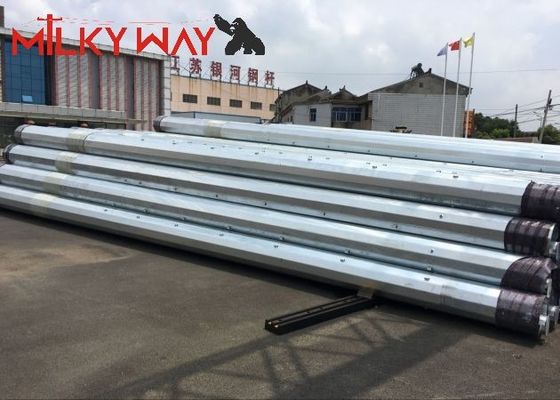 12M 16KN Steel Tubular Electric Pole Untuk Proyek Transmisi Jalur Distribusi Listrik pemasok