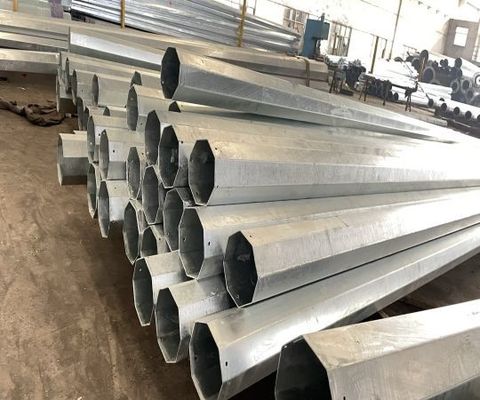 11.9M 8kn Galvanized Electric Pole Dengan Tiga Bagian Multifunction Ladder Top pemasok