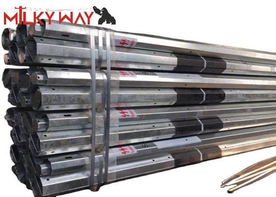15M 6mm Ketebalan Disesuaikan Power Transmission Pole Galvanis Baja pemasok