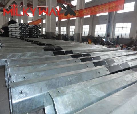 9m-13m Steel Tubular Pole Dengan Hot Dip Galvanization pemasok