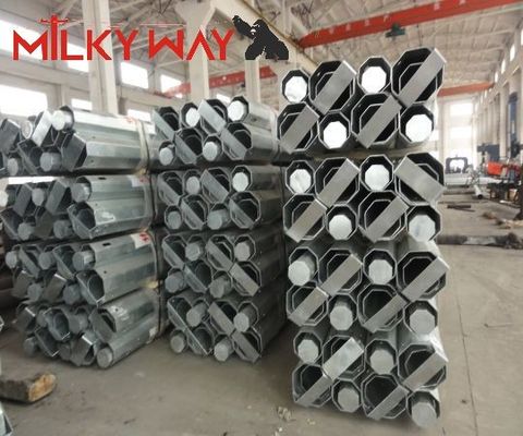 15M 6mm Ketebalan Disesuaikan Power Transmission Pole Galvanis Baja pemasok