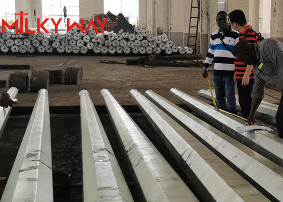9m kelas5 kelas6 tiang listrik Hot Dip Galvanized Steel Untuk distribusi pemasok