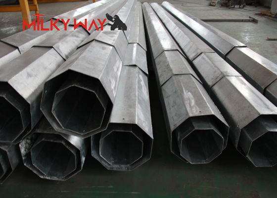 Tiang tubular baja 30ft 35ft untuk proyek saluran distribusi listrik pemasok