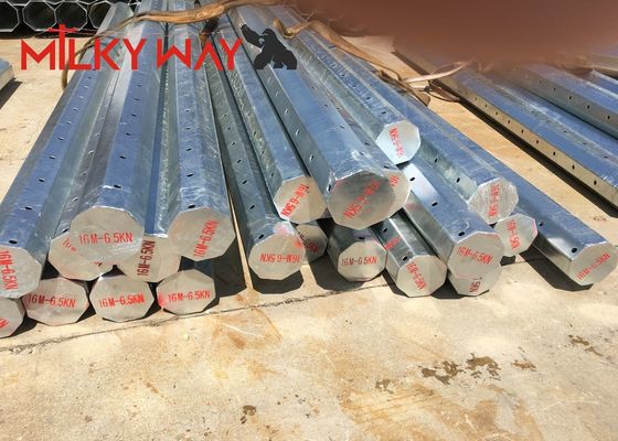 Tiang Teleskopik Tubular Baja Galvanis 11M 8KN dengan kekuatan luluh bitumen 450mpa pemasok