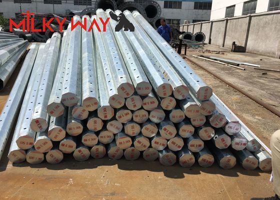 9m kelas5 kelas6 tiang listrik Hot Dip Galvanized Steel Untuk distribusi pemasok
