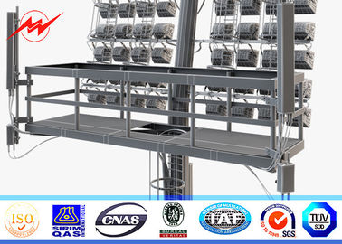 34m Polygonal High Mast Light Pole Hot Dip Galvanized Dengan Sistem Lifting pemasok