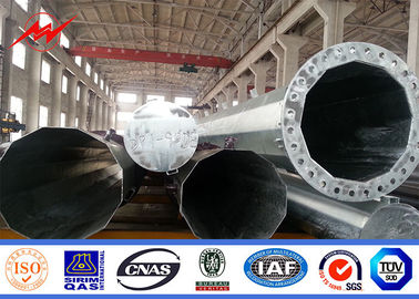 34m Polygonal High Mast Light Pole Hot Dip Galvanized Dengan Sistem Lifting pemasok
