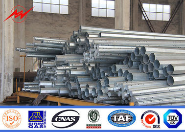 OEM Electric Utility Pole 10m Tinggi 2.75mm Ketebalan Bentuk Oktagon 1.5m Bracket pemasok