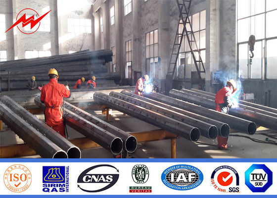 2.5kn-200kn Steel Power Pole Hot Dip Galvanized Untuk Transmisi Daya pemasok