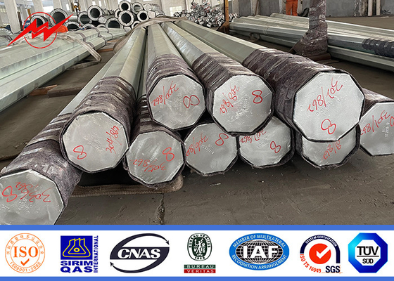 Kutub transmisi daya untuk tenaga listrik Kutub baja dengan Hot Dip Galvanized Finish pemasok