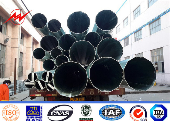 138KV Customisable Steel Utility Pole dengan Climbing Rung dan Anchor Bolt pemasok
